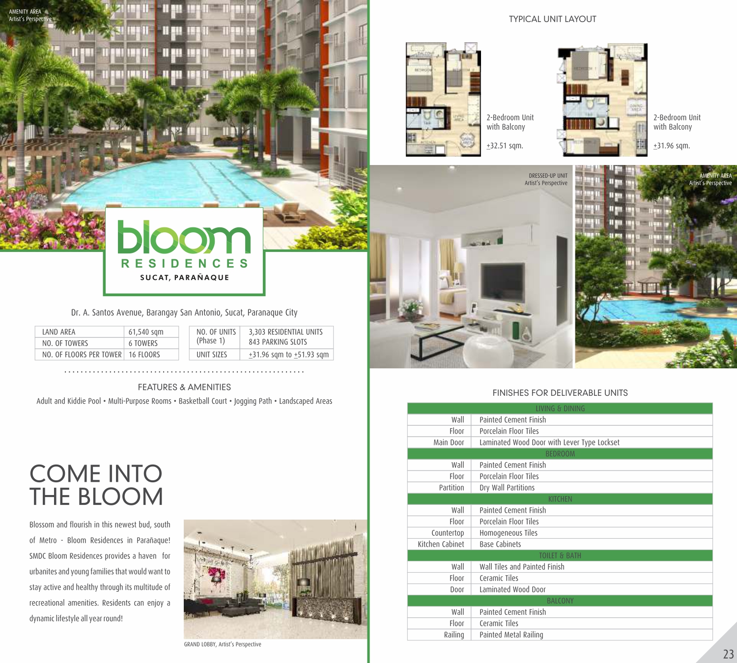 SMDC Bloom Residences - 2 Bedroom Unit