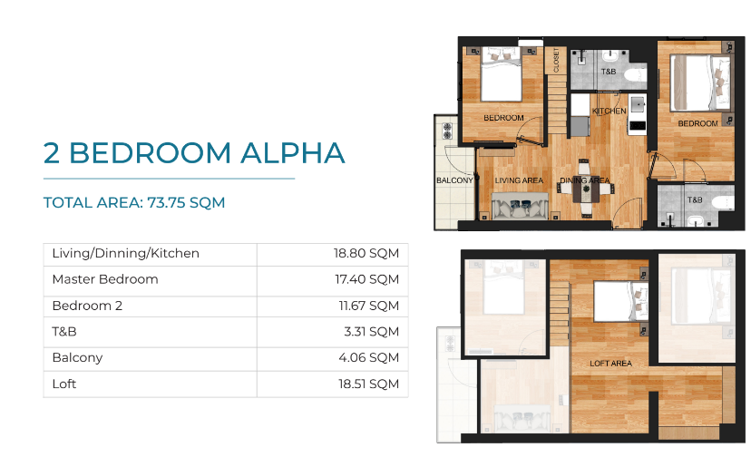 PH1 Modan Lofts 1 Bedroom Loft unit | Taytay,Rizal | Rise & Shine Realty